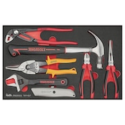 TENG TOOLS 7 Piece Claw Hammer, Adjustable Wrench, Utility Knife, Tin TEFMB7